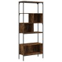 Librería de 5 estantes madera ingeniería roble ahumado de , Librerías y estanterías - Ref: Foro24-839005, Precio: 101,35 €, D...