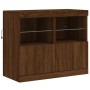 Sideboard with LED lights brown oak 81x37x67 cm by , Sideboards - Ref: Foro24-836664, Price: 82,79 €, Discount: %