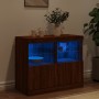 Sideboard with LED lights brown oak 81x37x67 cm by , Sideboards - Ref: Foro24-836664, Price: 82,79 €, Discount: %