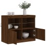 Sideboard with LED lights brown oak 81x37x67 cm by , Sideboards - Ref: Foro24-836664, Price: 82,79 €, Discount: %