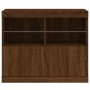 Sideboard with LED lights brown oak 81x37x67 cm by , Sideboards - Ref: Foro24-836664, Price: 82,79 €, Discount: %