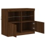 Sideboard with LED lights brown oak 81x37x67 cm by , Sideboards - Ref: Foro24-836664, Price: 82,79 €, Discount: %