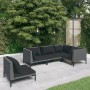 Garden sofas 5 pieces and cushions dark gray synthetic rattan by , Garden sets - Ref: Foro24-3099852, Price: 490,00 €, Discou...