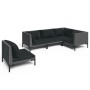 Garden sofas 5 pieces and cushions dark gray synthetic rattan by , Garden sets - Ref: Foro24-3099852, Price: 490,00 €, Discou...