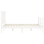 Estructura cama de matrimonio con cabecero madera maciza blanco de , Camas y somieres - Ref: Foro24-3194222, Precio: 153,54 €...