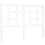 Double bed frame with white solid wood headboard by , Beds and slatted bases - Ref: Foro24-3193962, Price: 148,62 €, Discount: %