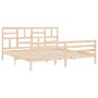 Double bed frame with solid wood headboard by , Beds and slatted bases - Ref: Foro24-3194911, Price: 152,99 €, Discount: %