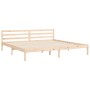 Double bed frame with solid wood headboard by , Beds and slatted bases - Ref: Foro24-3194911, Price: 152,99 €, Discount: %