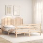 Bed frame with solid wood headboard 160x200 cm by , Beds and slatted bases - Ref: Foro24-3194191, Price: 171,81 €, Discount: %