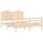 Bed frame with solid wood headboard 160x200 cm by , Beds and slatted bases - Ref: Foro24-3194191, Price: 171,81 €, Discount: %