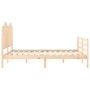 Bed frame with solid wood headboard 160x200 cm by , Beds and slatted bases - Ref: Foro24-3194191, Price: 171,81 €, Discount: %