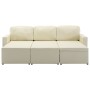 Modulares 3-Sitzer-Schlafsofa aus cremefarbenem Kunstleder von , Sofas - Ref: Foro24-288799, Preis: 479,46 €, Rabatt: %