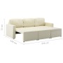 Modulares 3-Sitzer-Schlafsofa aus cremefarbenem Kunstleder von , Sofas - Ref: Foro24-288799, Preis: 479,46 €, Rabatt: %