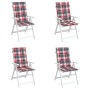 Cojín silla jardín respaldo alto 4 uds cuadros rojo 120x50x3 cm de , Cojines para sillas y sofás - Ref: Foro24-314126, Precio...