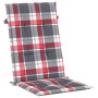 Cojín silla jardín respaldo alto 4 uds cuadros rojo 120x50x3 cm de , Cojines para sillas y sofás - Ref: Foro24-314126, Precio...