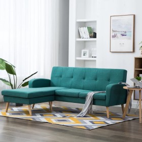 L-shaped sofa upholstered in green fabric 186x136x79 cm by , Sofas - Ref: Foro24-246999, Price: 403,23 €, Discount: %