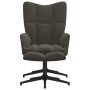 Silla de relajación con taburete terciopelo gris oscuro de , Sillones - Ref: Foro24-328107, Precio: 147,52 €, Descuento: %