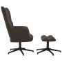 Silla de relajación con taburete terciopelo gris oscuro de , Sillones - Ref: Foro24-328107, Precio: 147,52 €, Descuento: %