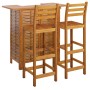 Garden bar furniture set 3 pieces solid acacia wood by , Garden sets - Ref: Foro24-3115998, Price: 353,04 €, Discount: %