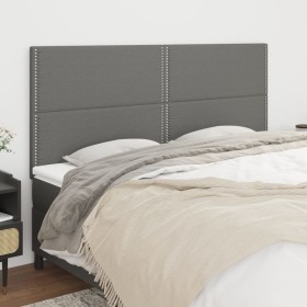 Cabeceros 4 unidades de tela gris oscuro 80x5x78/88 cm de , Cabeceros y pies de cama - Ref: Foro24-3116199, Precio: 98,54 €, ...