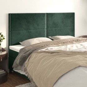 Cabeceros 4 unidades de terciopelo verde oscuro 80x5x78/88 cm de , Cabeceros y pies de cama - Ref: Foro24-3116249, Precio: 11...