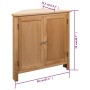 Eckschrank aus massivem Eichenholz, 80 x 33,5 x 78 cm von vidaXL, Schließfächer und Lagerschränke - Ref: Foro24-247039, Preis...