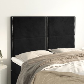 Headboards 4 units black velvet 72x5x78/88 cm by , Headboards and footboards - Ref: Foro24-3116242, Price: 119,99 €, Discount: %