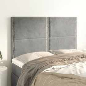 Headboards 4 units light gray velvet 72x5x78/88 cm by , Headboards and footboards - Ref: Foro24-3116240, Price: 99,57 €, Disc...