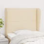 Cabecero con orejas de tela color crema 103x23x118/128 cm de , Cabeceros y pies de cama - Ref: Foro24-3117811, Precio: 73,31 ...