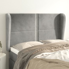 Headboard with light gray velvet ears 147x23x118/128 cm by , Headboards and footboards - Ref: Foro24-3117864, Price: 116,34 €...