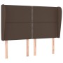 Headboard with brown synthetic leather ears 147x23x118/128 cm by , Headboards and footboards - Ref: Foro24-3117909, Price: 13...