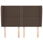 Headboard with brown synthetic leather ears 147x23x118/128 cm by , Headboards and footboards - Ref: Foro24-3117909, Price: 13...