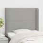 Headboard with light gray fabric ears 83x16x118/128 cm by , Headboards and footboards - Ref: Foro24-3119414, Price: 65,12 €, ...