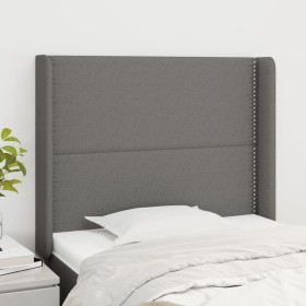 Headboard with dark gray fabric ears 93x16x118/128 cm by , Headboards and footboards - Ref: Foro24-3119423, Price: 77,99 €, D...