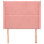 Cabecero con orejas de terciopelo rosa 83x16x118/128 cm de , Cabeceros y pies de cama - Ref: Foro24-3119475, Precio: 76,28 €,...