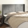 Cabecero con orejas de terciopelo gris claro 163x16x118/128 cm de , Cabeceros y pies de cama - Ref: Foro24-3119494, Precio: 1...