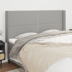 Headboard with light gray fabric ears 183x16x118/128 cm by , Headboards and footboards - Ref: Foro24-3119454, Price: 115,85 €...