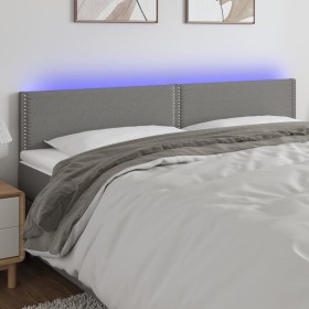 Headboard with LED in dark gray fabric 180x5x78/88 cm by , Headboards and footboards - Ref: Foro24-3121487, Price: 75,43 €, D...