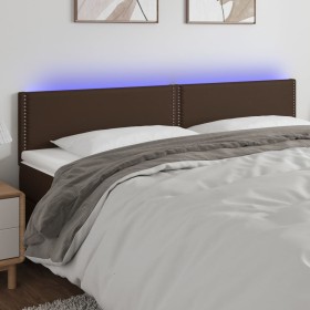 Headboard with LED brown synthetic leather 108x5x78/88 cm by , Headboards and footboards - Ref: Foro24-3121577, Price: 74,99 ...