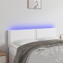 Cabecero con LED cuero sintético blanco 144x5x78/88 cm de , Cabeceros y pies de cama - Ref: Foro24-3121563, Precio: 59,57 €, ...