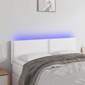 Cabecero con LED cuero sintético blanco 144x5x78/88 cm de , Cabeceros y pies de cama - Ref: Foro24-3121563, Precio: 69,77 €, ...