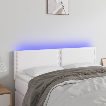 Headboard with LED white synthetic leather 144x5x78/88 cm by , Headboards and footboards - Ref: Foro24-3121563, Price: 59,99 ...