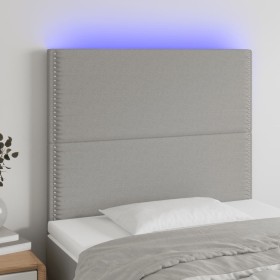 Headboard with LED lights light gray fabric 90x5x118/128 cm by , Headboards and footboards - Ref: Foro24-3122266, Price: 64,7...