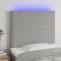 Headboard with LED lights light gray fabric 90x5x118/128 cm by , Headboards and footboards - Ref: Foro24-3122266, Price: 65,3...