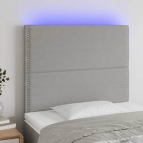 Headboard with LED lights light gray fabric 80x5x118/128 cm by , Headboards and footboards - Ref: Foro24-3122258, Price: 59,8...