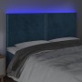 Cabecero con luces LED terciopelo azul oscuro 160x5x118/128 cm de , Cabeceros y pies de cama - Ref: Foro24-3122342, Precio: 1...