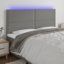 Headboard with LED lights dark gray fabric 160x5x118/128 cm by , Headboards and footboards - Ref: Foro24-3122291, Price: 107,...