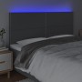 Cabecero con luces LED tela gris oscuro 160x5x118/128 cm de , Cabeceros y pies de cama - Ref: Foro24-3122291, Precio: 107,21 ...