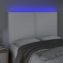 Cabecero con luces LED cuero sintético blanco 144x5x118/128 cm de , Cabeceros y pies de cama - Ref: Foro24-3122375, Precio: 1...