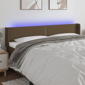 Cabecero con LED de tela marrón oscuro 183x16x78/88 cm de , Cabeceros y pies de cama - Ref: Foro24-3123113, Precio: 82,99 €, ...